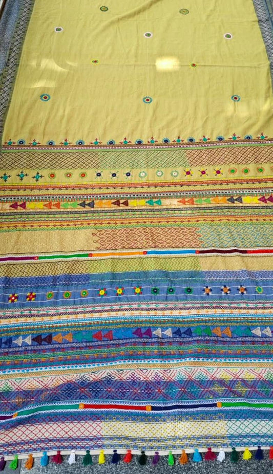 Traditional Ilkal Cotton Silk Saree | Corn Yellow