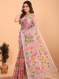 Silk Jamdani Saree With Blush Pink - 147