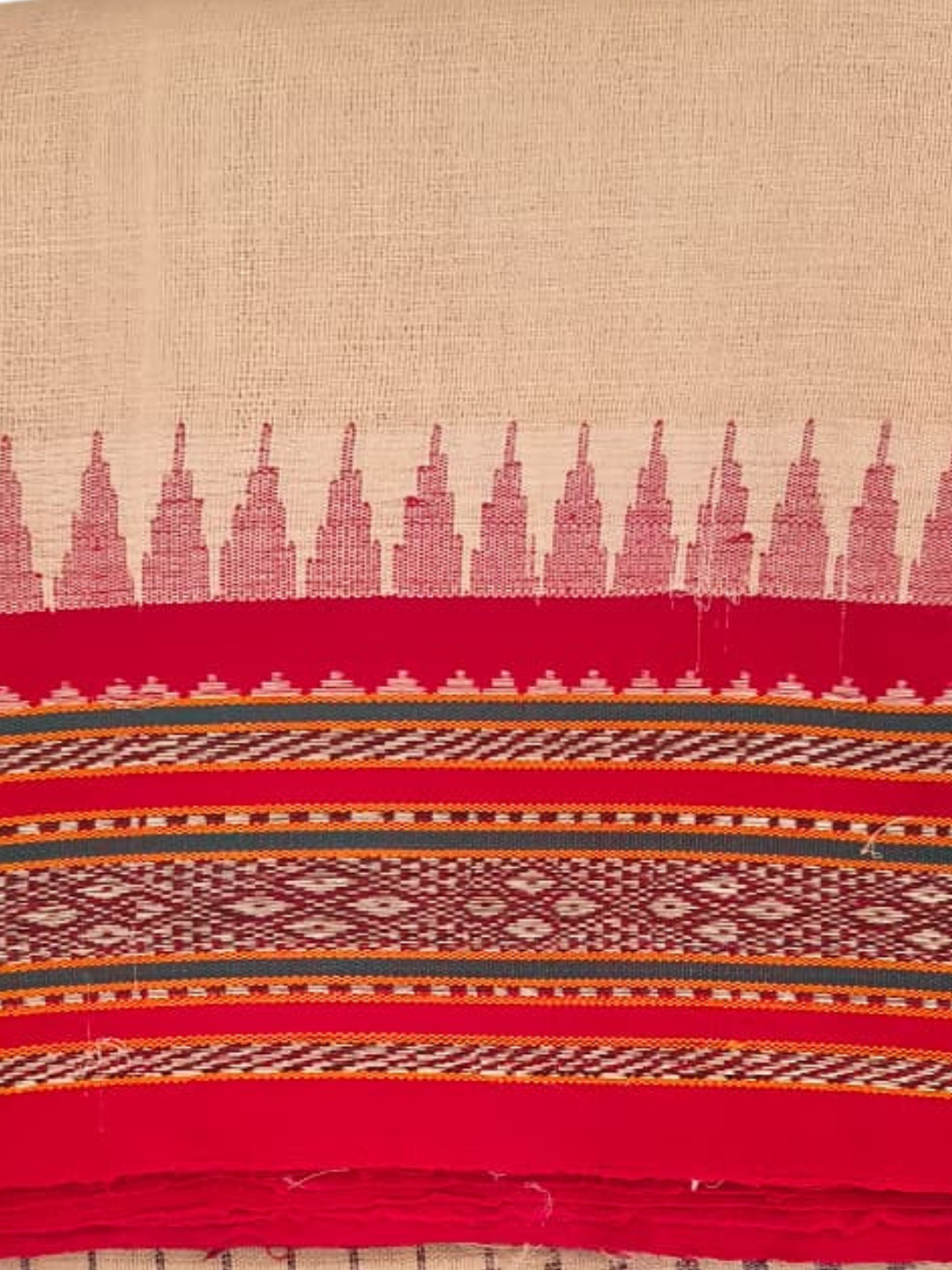 Handwoven Pure Vidarbha Tussar Silk Saree | Light Orange