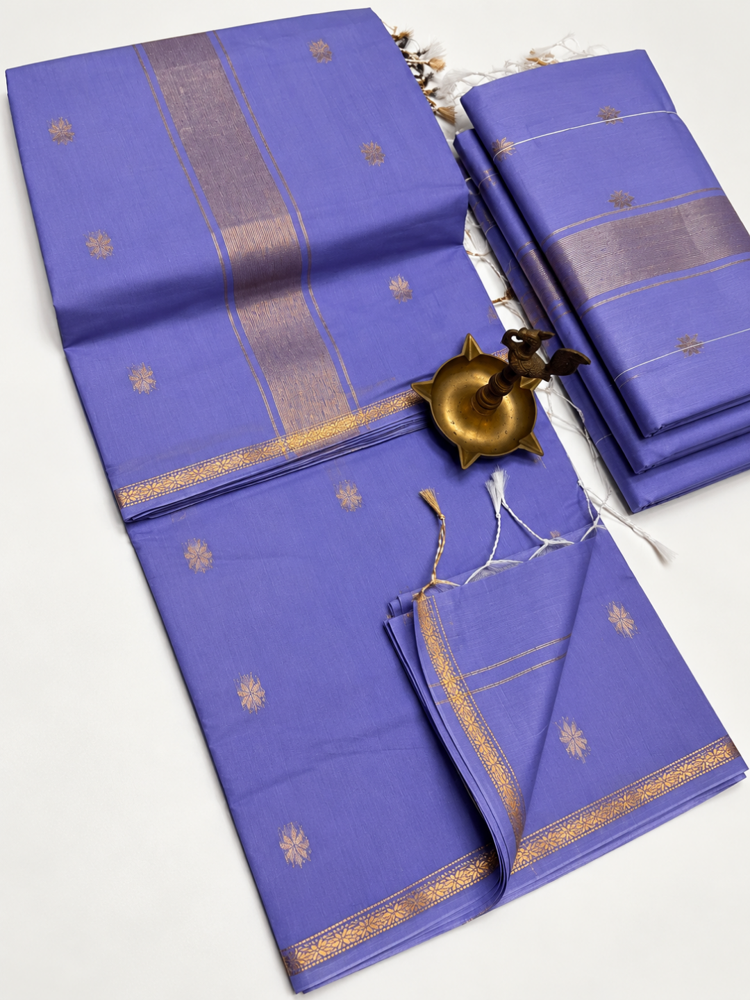 Maheshwari Silk Cotton Saree – Festive Elegance | Amethyst Purple