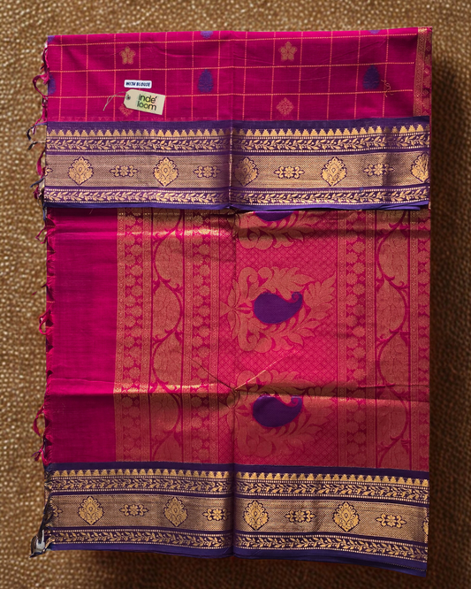 Kanchi Cotton|slightlydarker red & purple