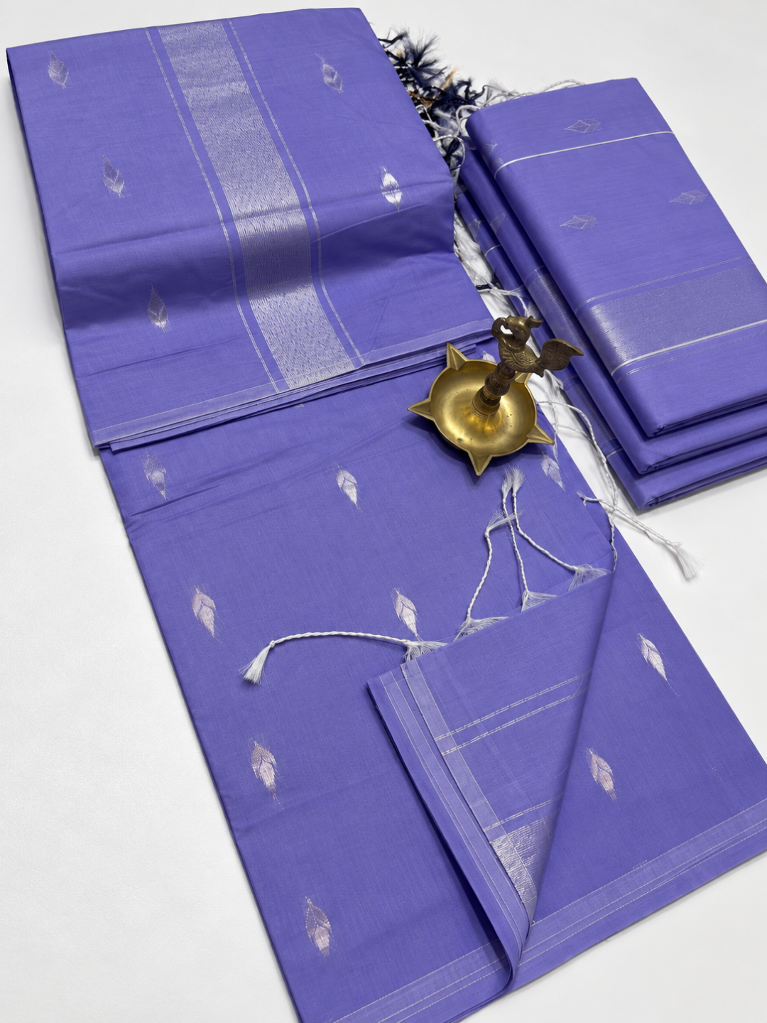 Maheshwari Silk Cotton Saree – Festive Elegance | Iris Purple