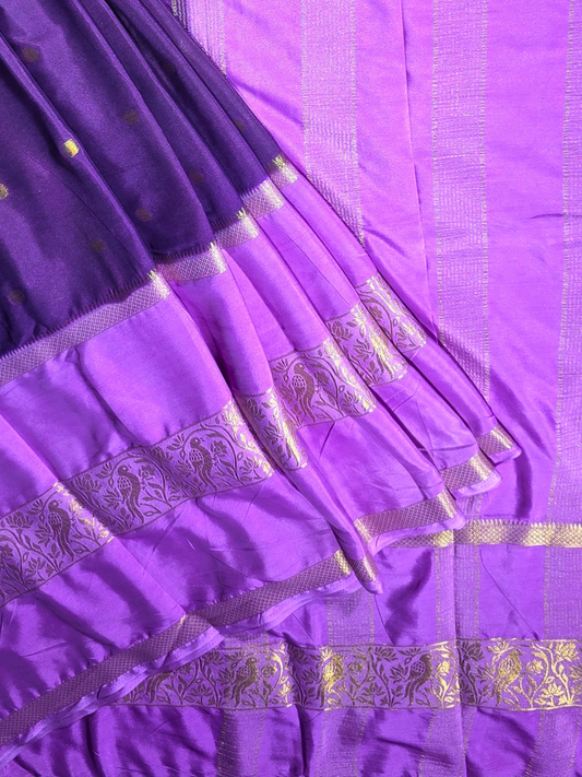 Classic Mysore Semi Silk Saree | Dark Purple