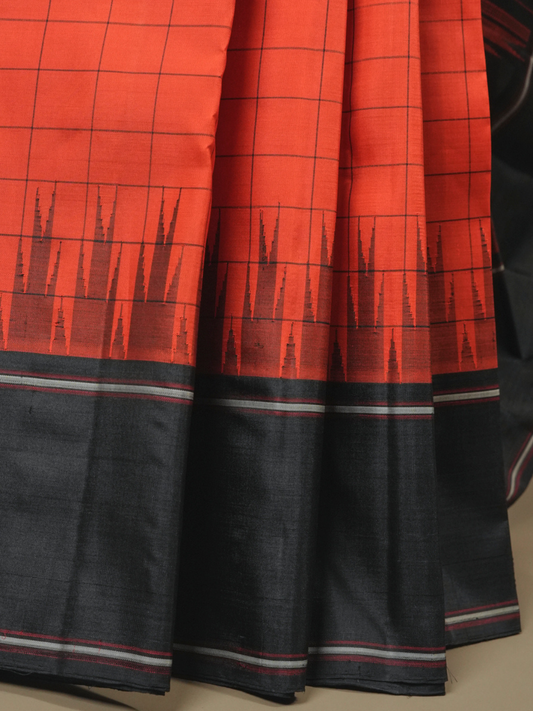 Silk Mark Certified Handloom Kanjivaram Silk Saree | Classic Red