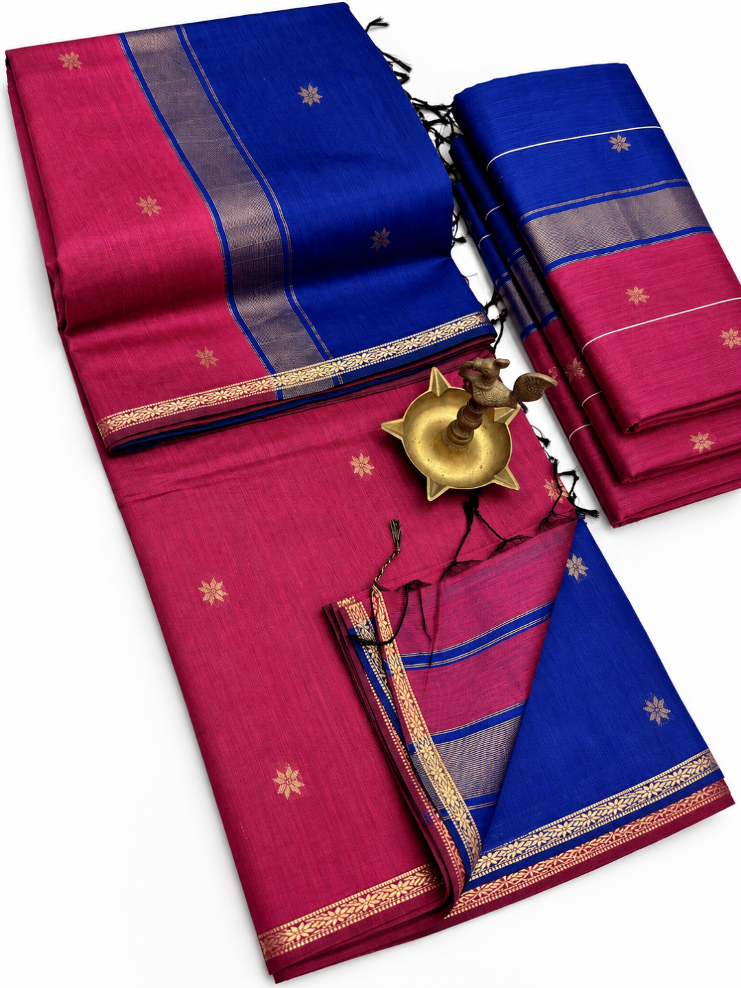 Maheshwari Silk Cotton Saree – Festive Elegance | Pink