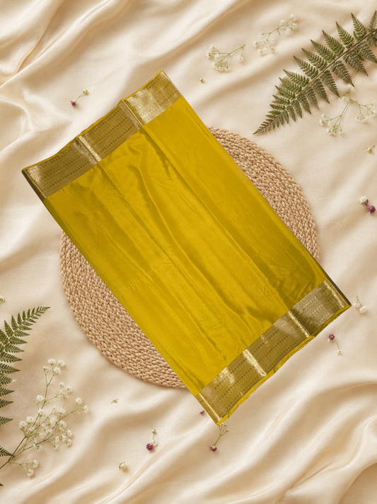 Mysore Silk Saree With Corn Yellow