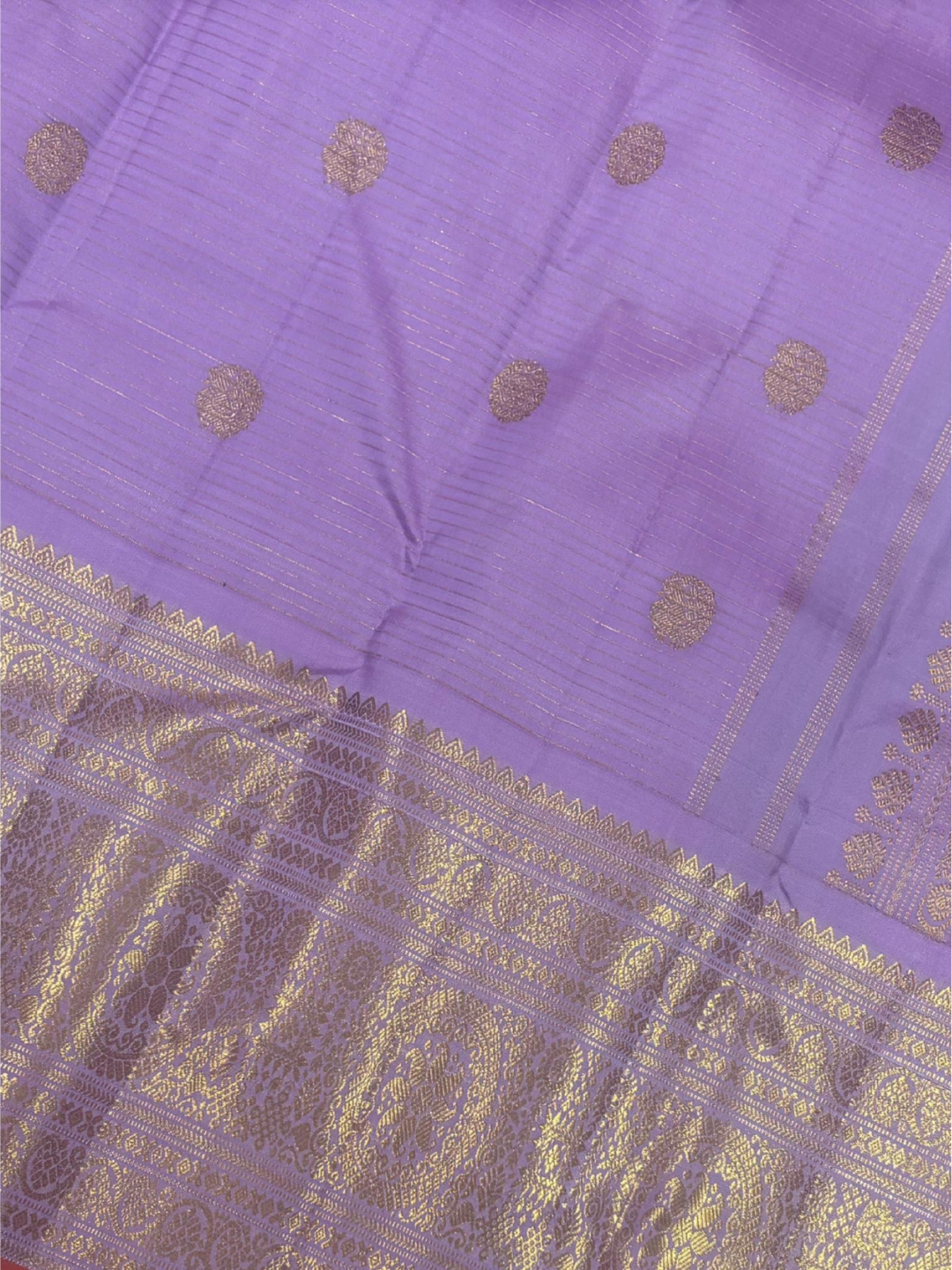 Handwoven Pure Gadwal Silk Saree | Lavender
