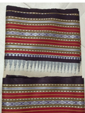 Red &Black Handloom Vidarbha Tussar Silk Saree with Multicolor C7ntrast Border -077