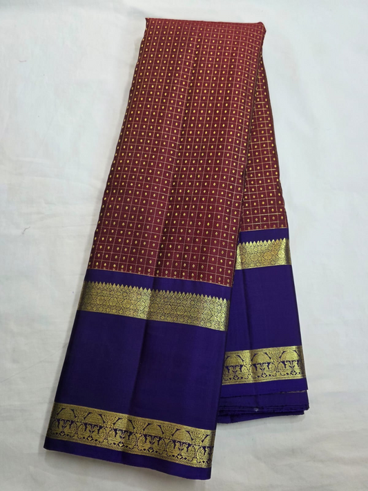 Pure Handwoven Gadwal Silk Saree Wine Red - 051