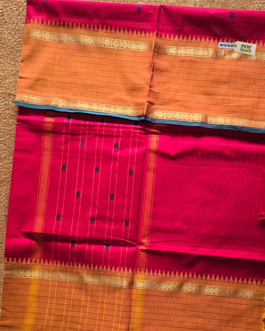 Kanchi Cotton|Red & Orange