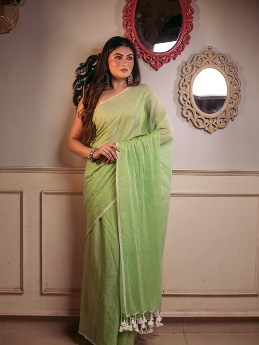 Light Green  Handloom cotton-067