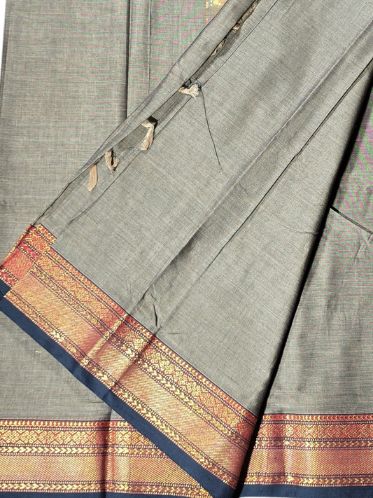 Handloom Narayanpet Cotton Saree | Sage Green