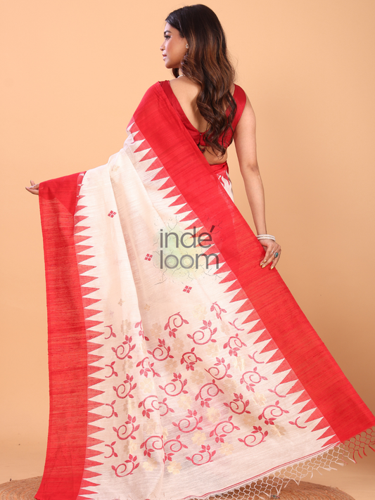 Matka Silk Saree With Snow White - 135