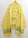 Lime Yellow Cotton Jamdani 2-Piece Set Kurti & Dupatta (UNSTITCHED) -760