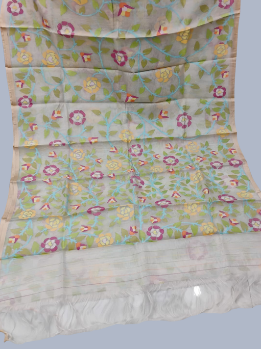 Handwoven Pure Handwoven Pure Muslin Saree | Khaki Green