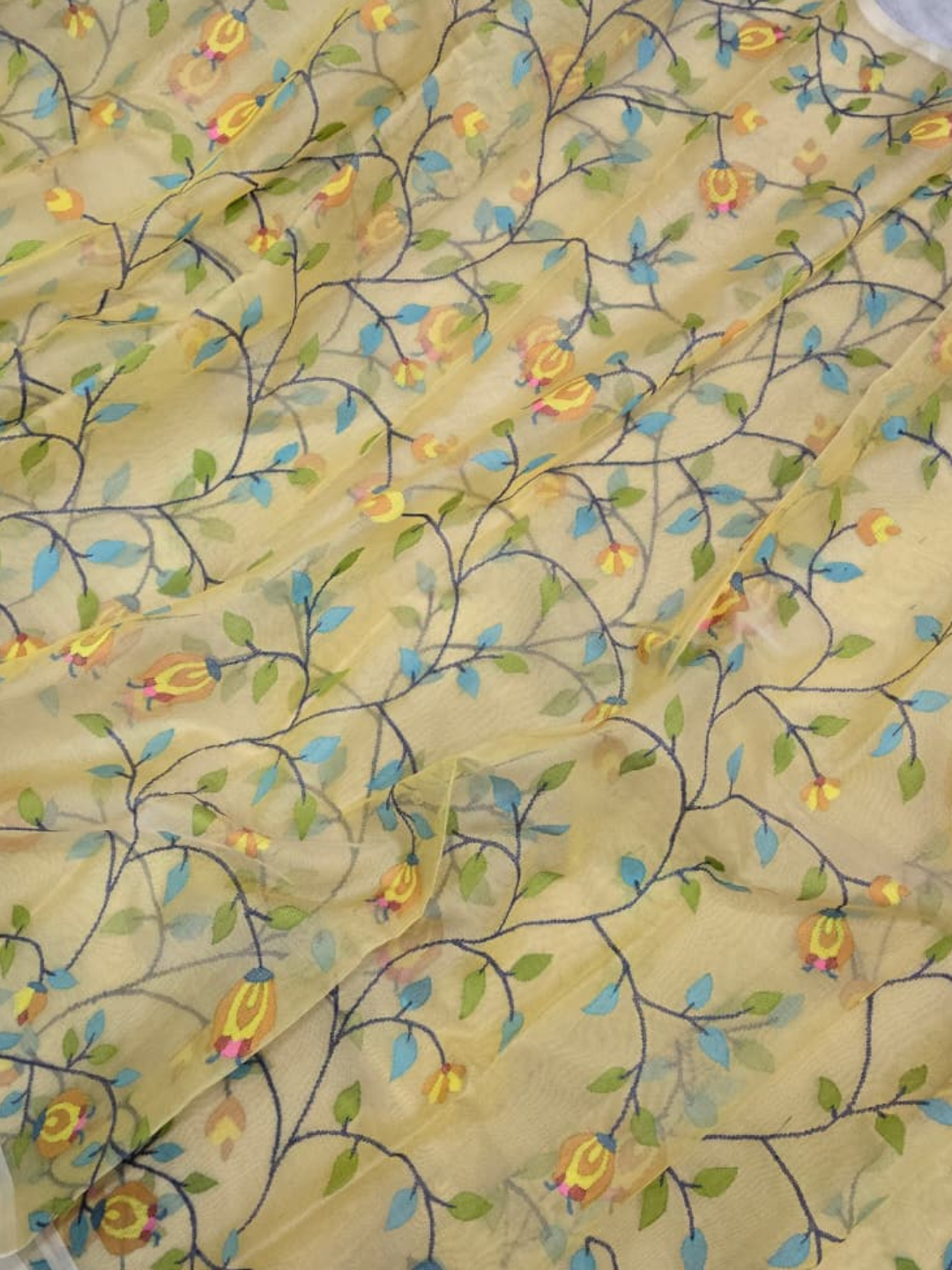 Handwoven Pure Jamdani Cotton Saree | Butter Yellow
