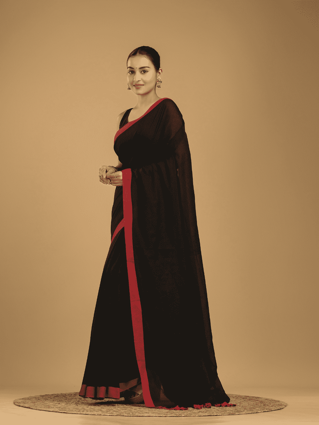 True Black Jamdani Saree - 045
