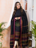 Dark Black Jamdani 2-Piece Set Kurti & Dupatta (UNSTITCHED) - 974