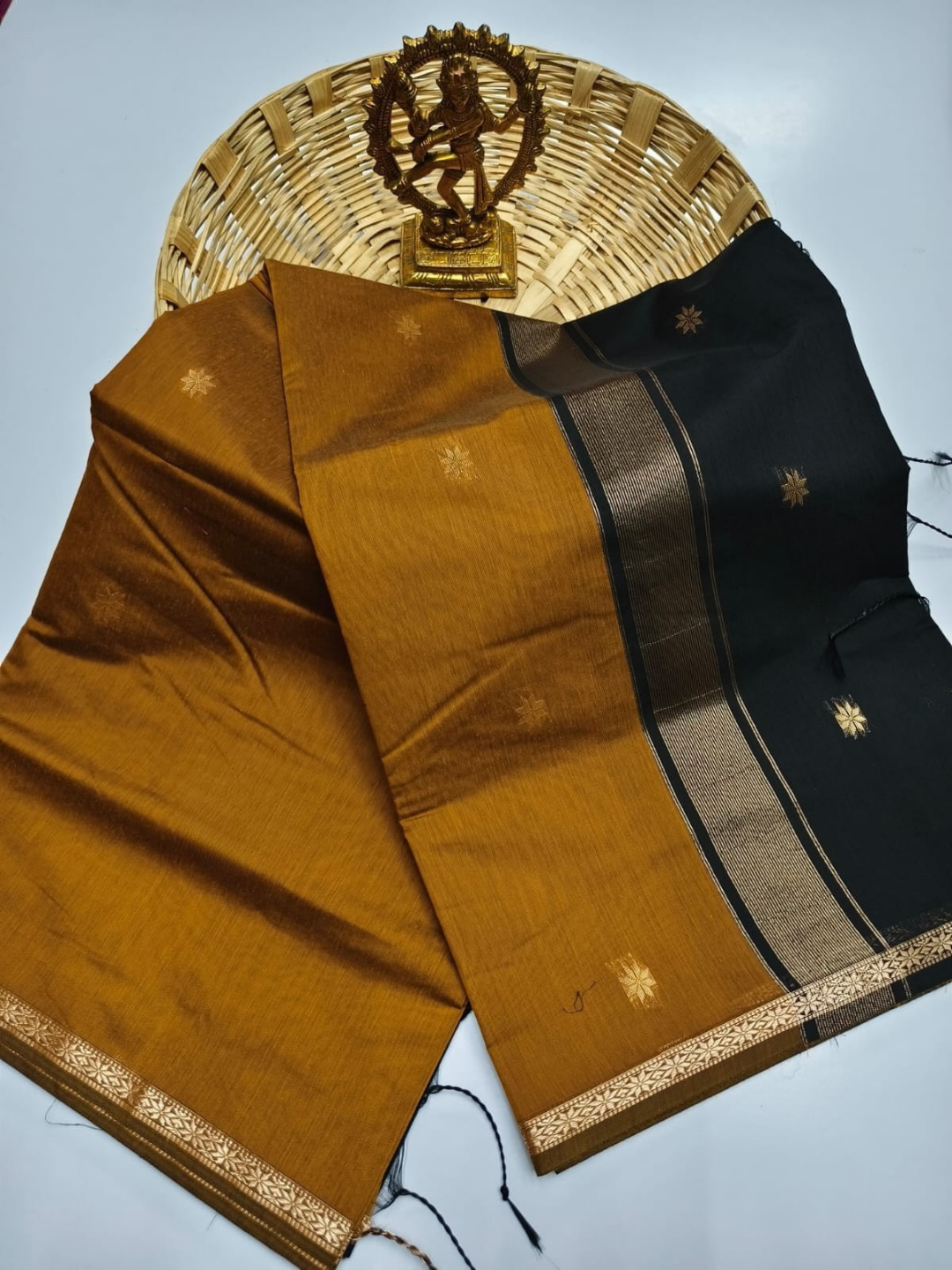Maheshwari Silk Cotton Saree – Festive Elegance | Yellow