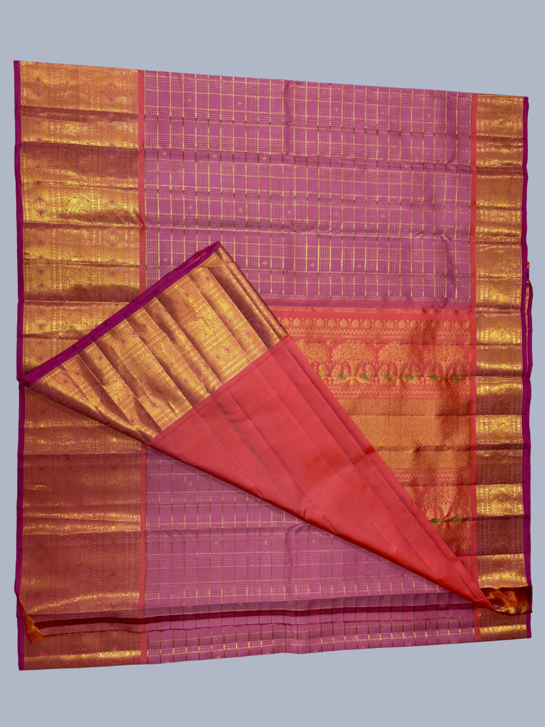 Handwoven Pure Gadwal Silk Saree | Burgundy Red