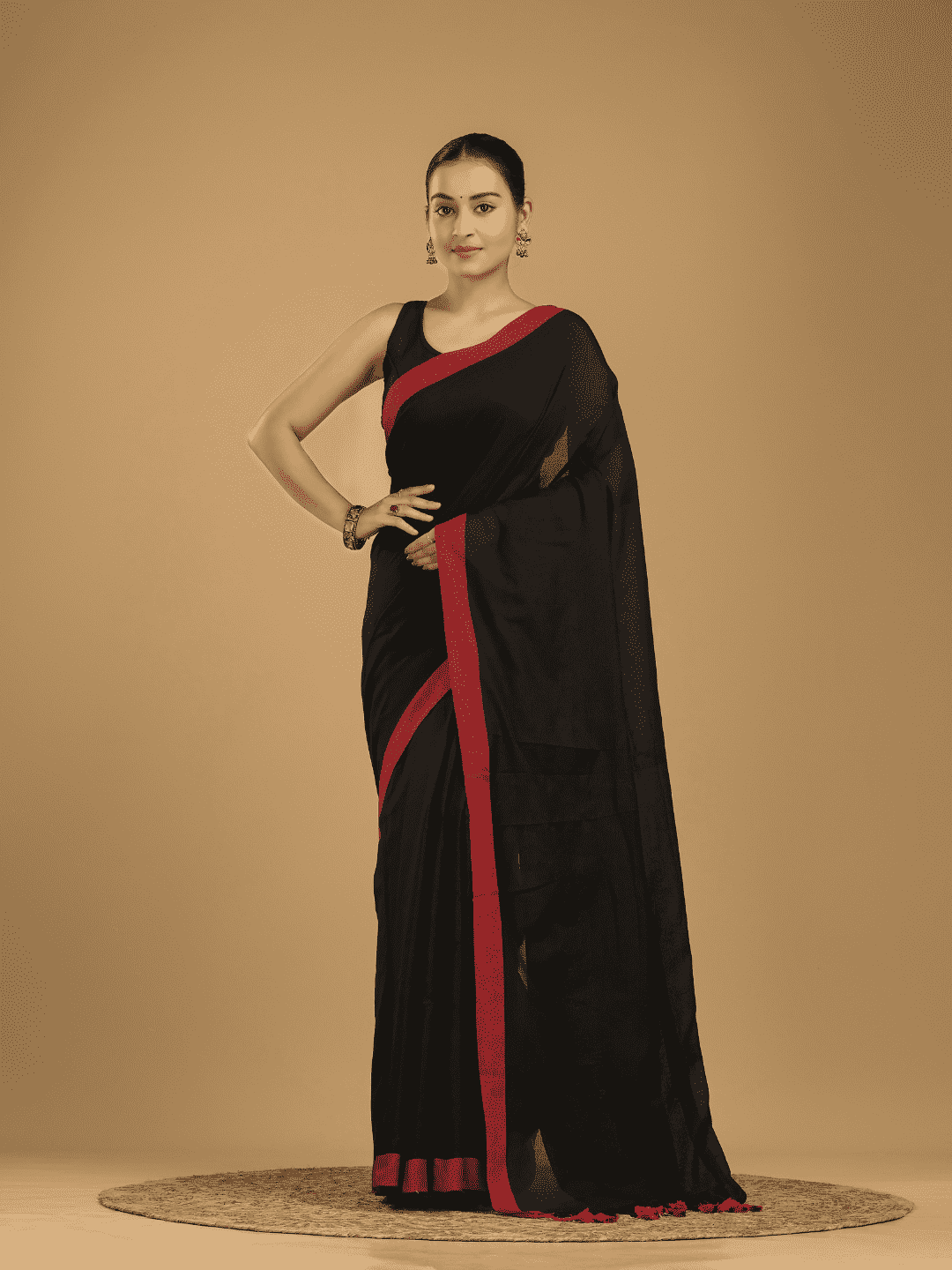 True Black Jamdani Saree - 045