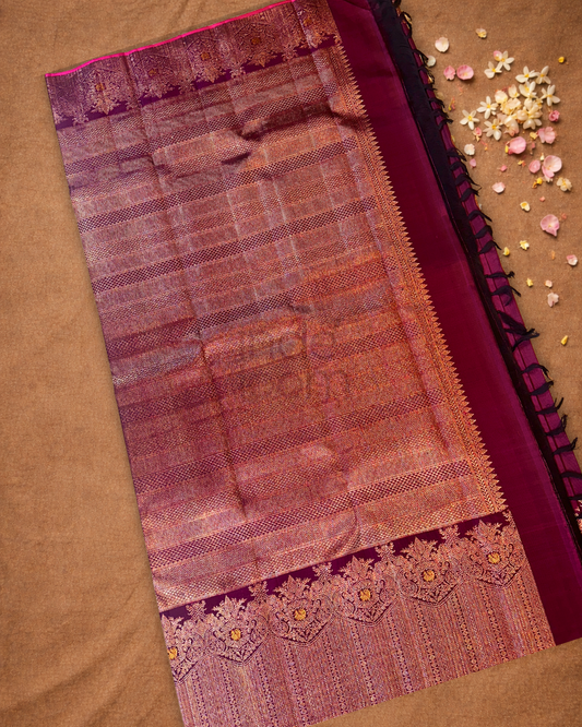 Kanjivaram Saree With Mulberry Purple