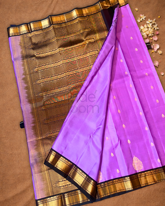 Silk Mark Certified Handloom Kanjivaram Silk Saree | Orchid Purple