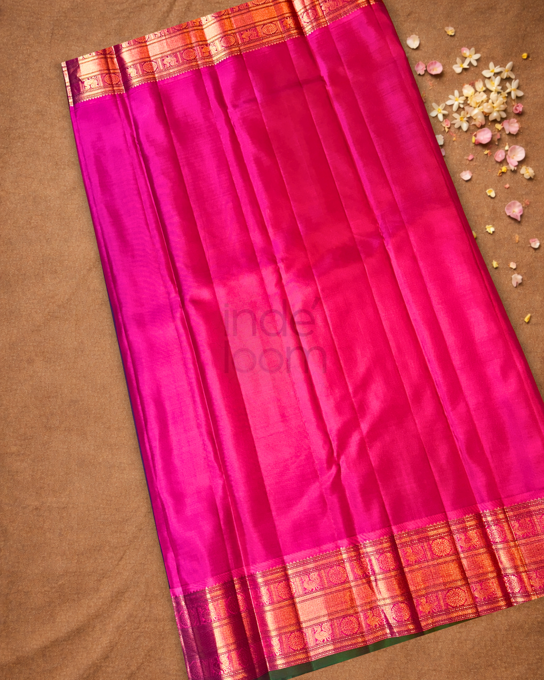 Silk Mark Certified Handloom Kanjivaram Silk Saree | Indigo Purple