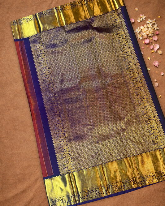 Silk Mark Certified Handloom Kanjivaram Silk Saree | Mahogany Brown