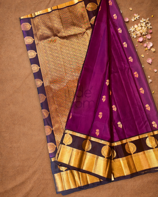 Kanjivaram Saree With Mulberry Purple