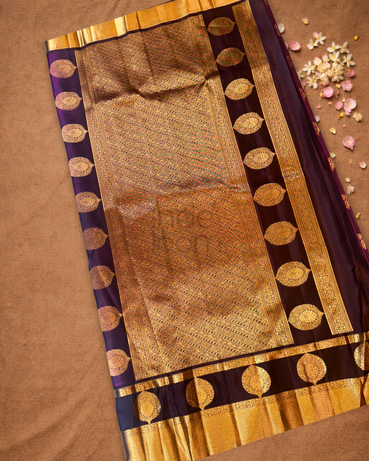 Kanjivaram Saree With Mulberry Purple