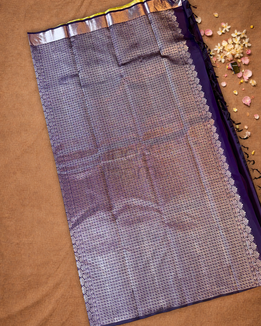 Silk Mark Certified Handloom Kanjivaram Silk Saree | Royal Purple