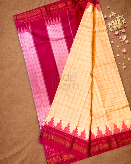 Traditional viscose Saree | Sand Beige