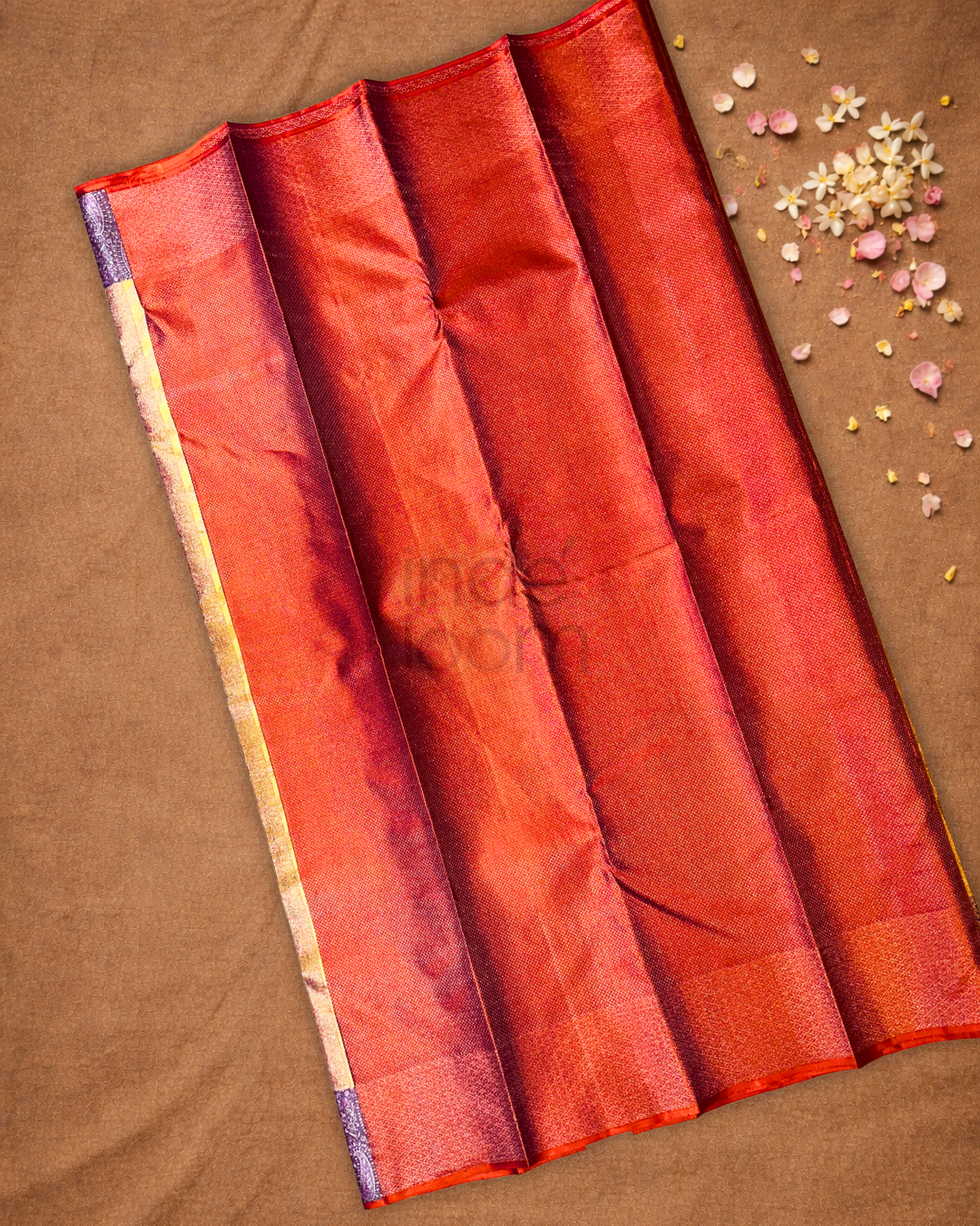 Silk Mark Certified Handloom Kanjivaram Silk Saree | Golden Yellow