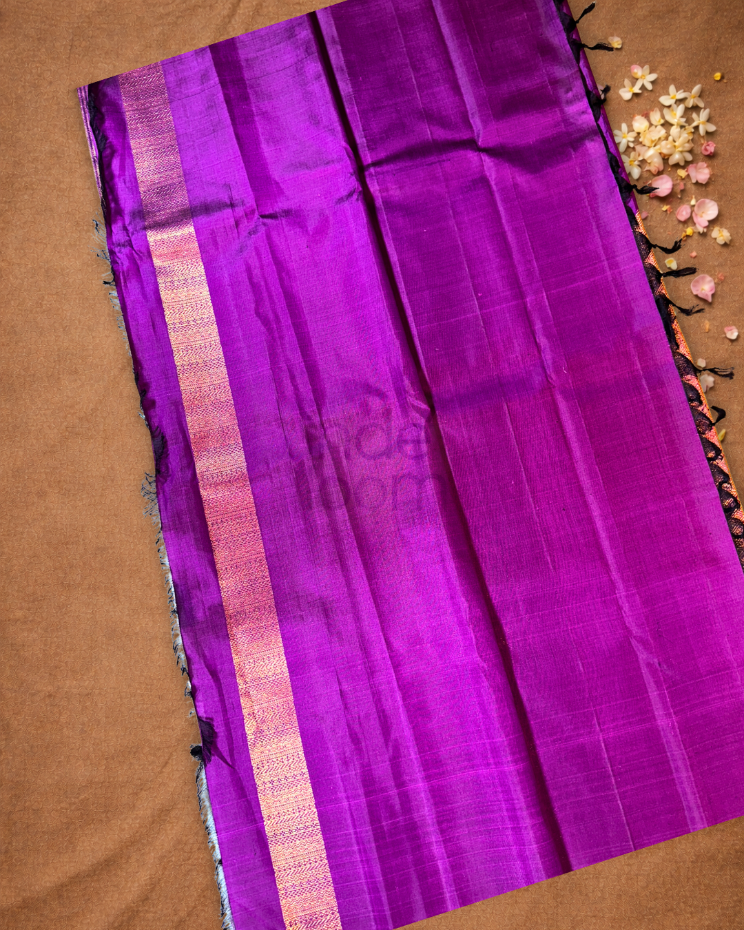 Silk Mark Certified Handloom Kanjivaram Silk Saree | Indigo Purple