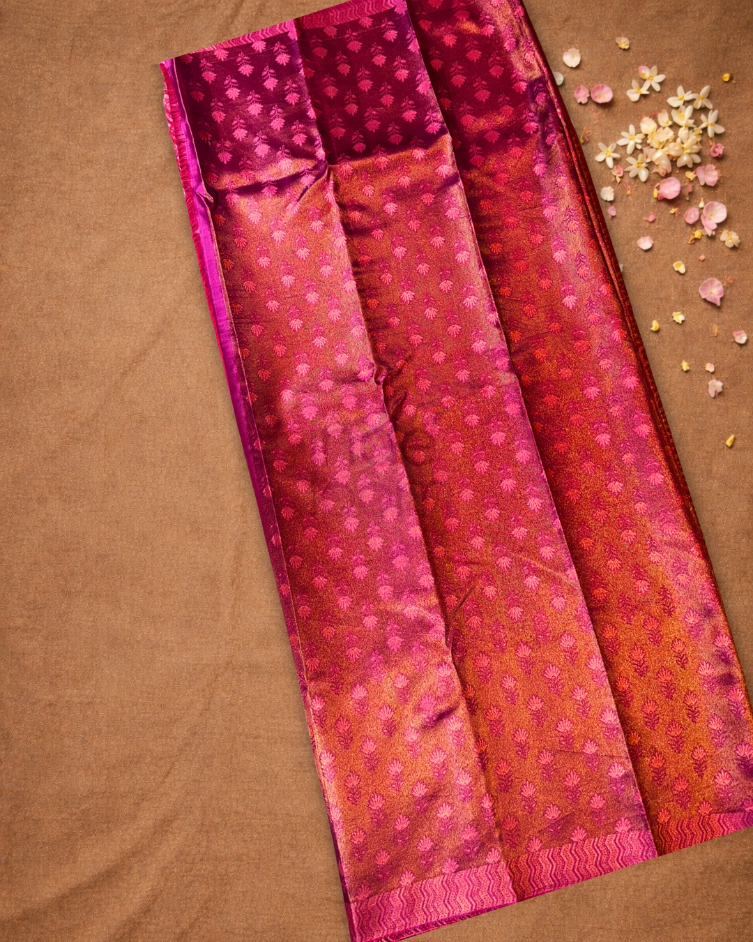 Silk Mark Certified Handloom Kanjivaram Silk Saree | Berry Pink