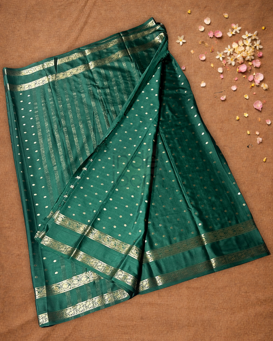 Mysore Silk Saree With Bottle Green