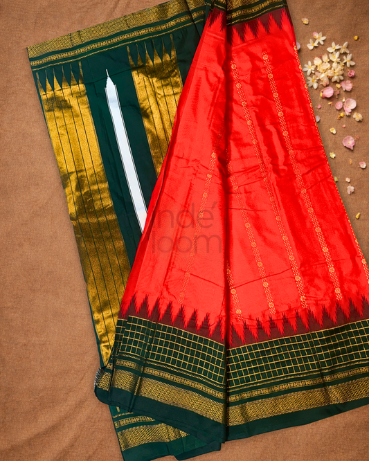 Traditional viscose Saree | Burnt Orange