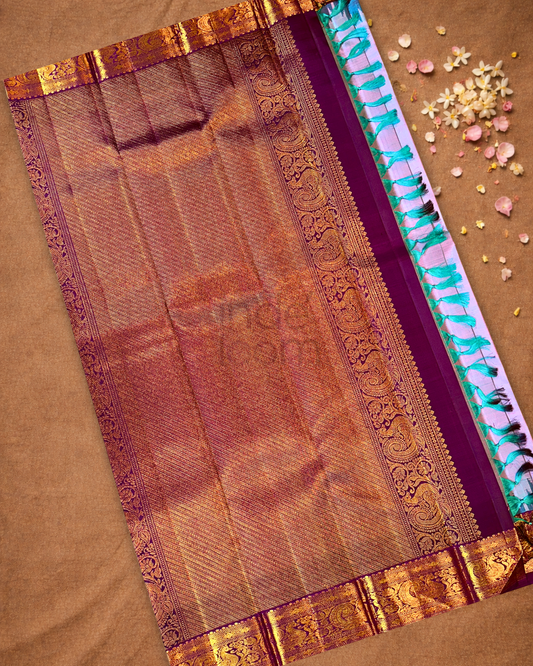 Handloom Kanjivaram Silk Saree | Lilac Purple