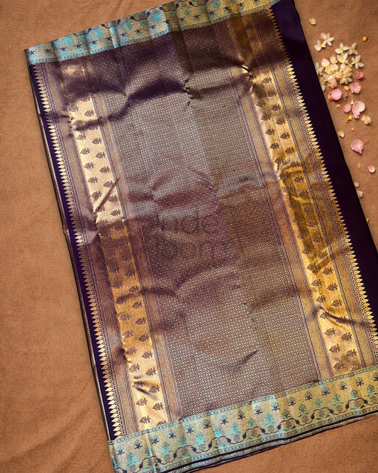Silk Mark Certified Handloom Kanjivaram Silk Saree | Moss Green