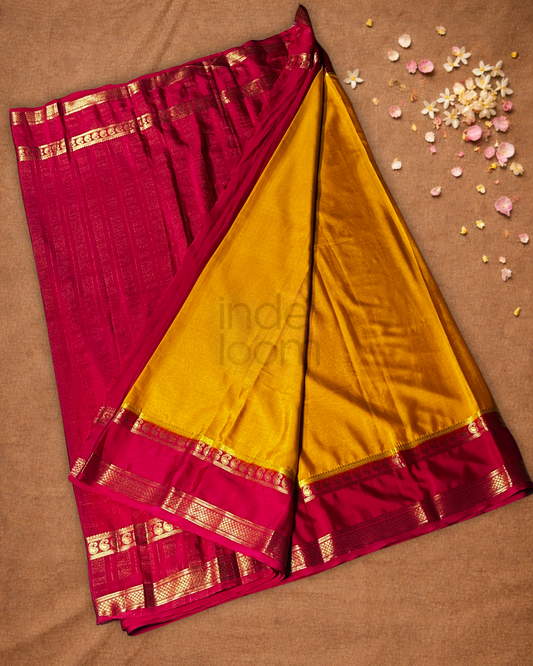 Mysore Silk Saree With Yellow