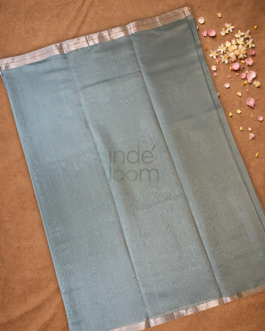 Chanderi Silk Saree Silver Gray