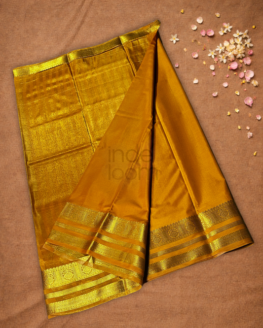Mysore Silk Saree With Mustard Yellow