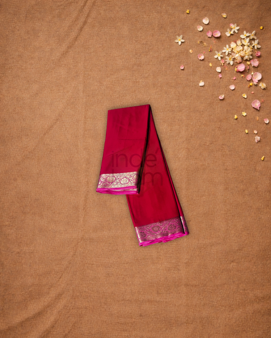 Mysore Silk Saree With Red