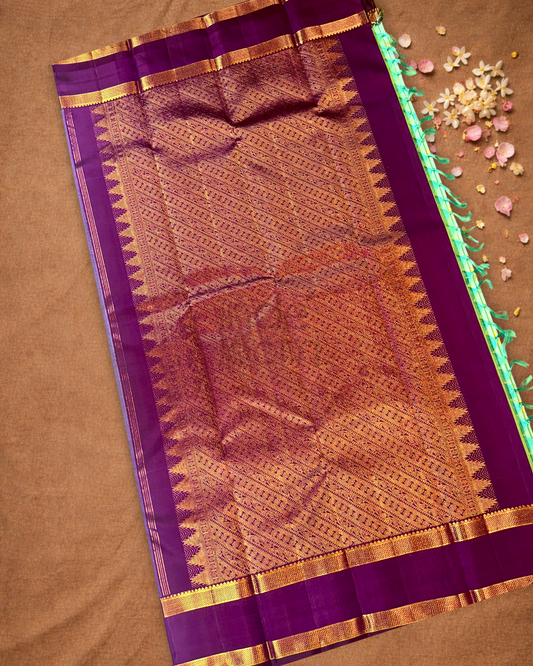 Silk Mark Certified Handloom Kanjivaram Silk Saree | Mint Green