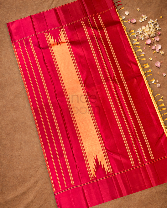 Silk Mark Certified Handloom Kanjivaram Silk Saree | Mustard Yellow
