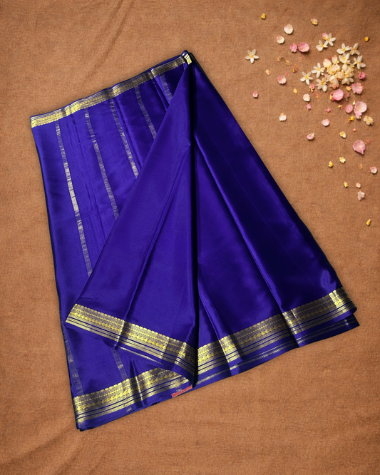 Mysore Silk Saree With Royal Blue