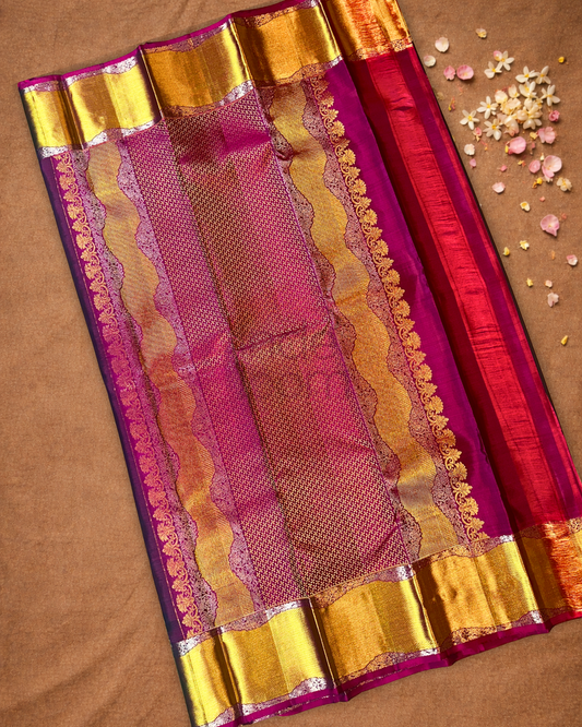 Silk Mark Certified Handloom Kanjivaram Silk Saree | Midnight Black