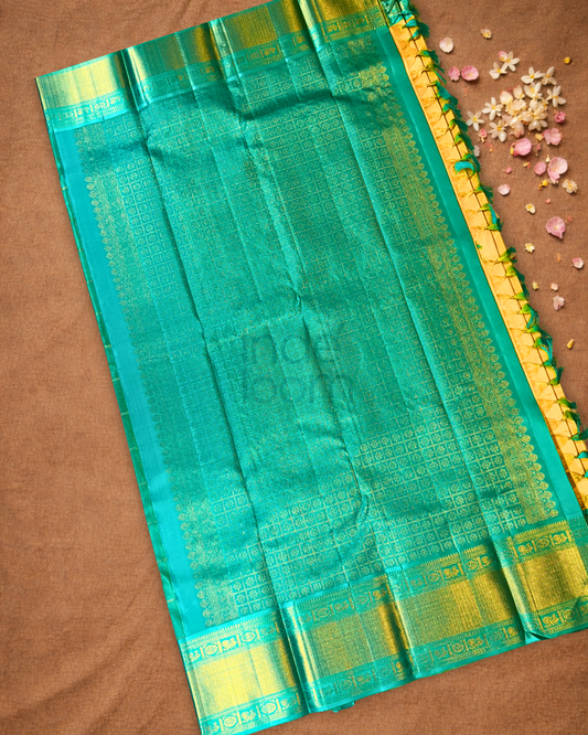 Kanjivaram Saree With Golden Yellow
