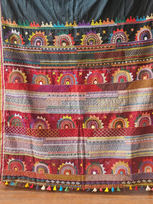 Traditional Ilkal Cotton Silk Saree | Rich Black